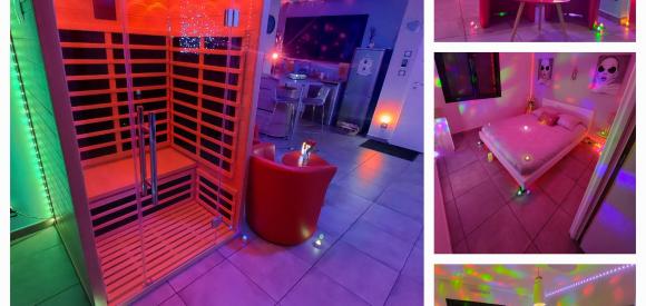 Séjour romantique en amoureux avec Jacuzzi et Sauna privatif dans maison indépendante àYchoux, proche Biscarrosse