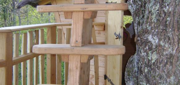 Cabane dans les arbres, terrasse en duplex, Chalais